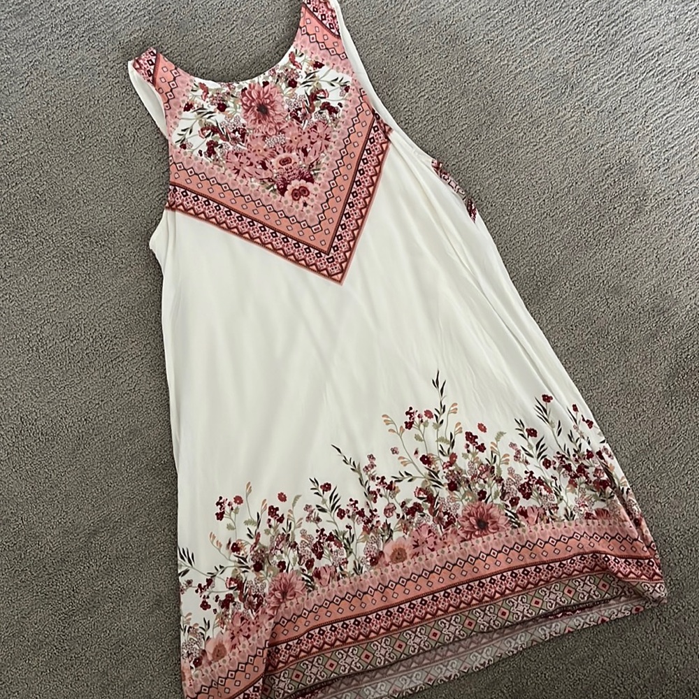 lovely white floral lines dress
